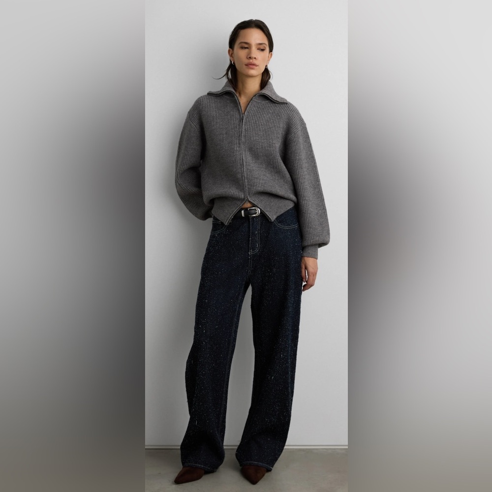 OAK + FORT Dark Blue Wide Leg Jeans